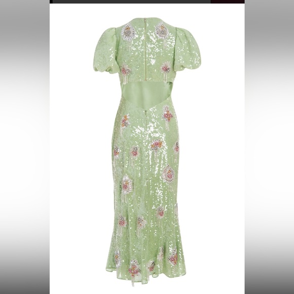 Titian Crystal Embellished Green Apple Sequin Dress - Picture 5 of 16